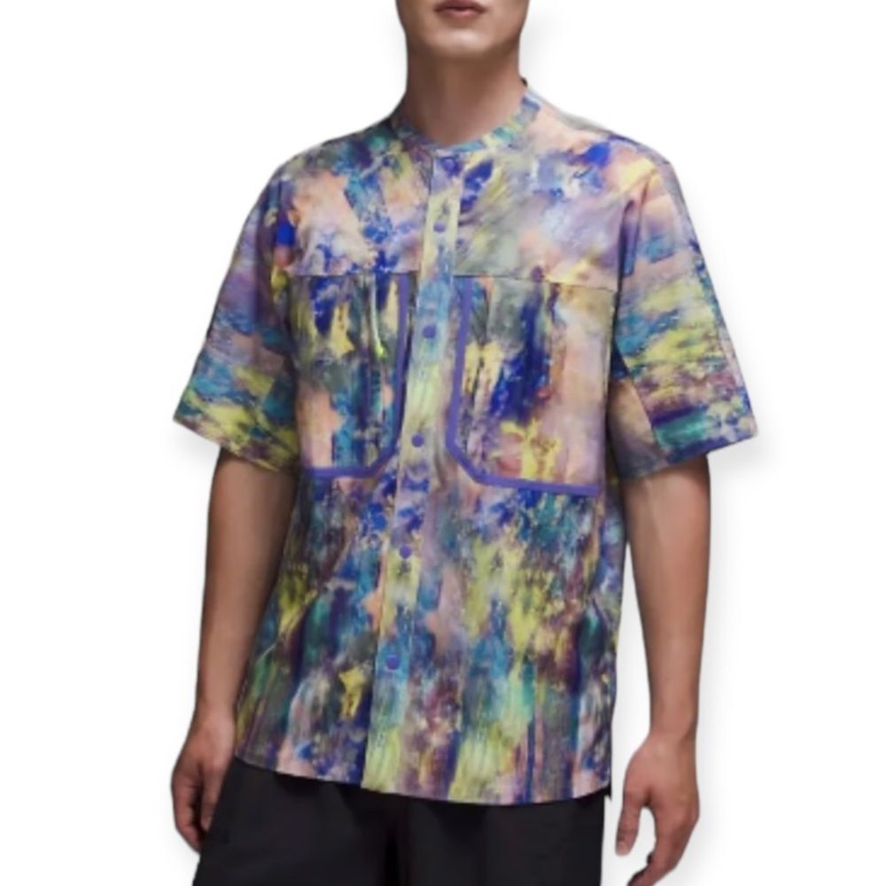 Lululemon Shirt Water-Repellent Hiking Short Sleeve Altered Nature Multi Sz S